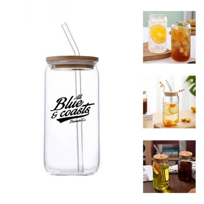 Can-shaped Bottle with Bamboo Lid