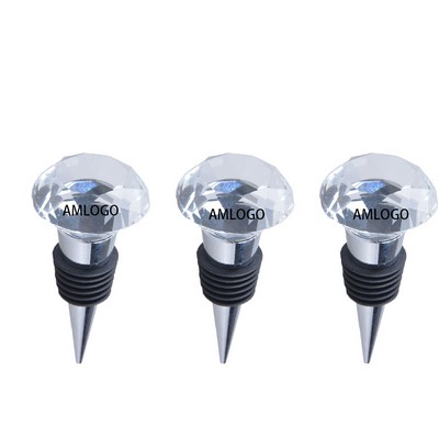 Elegant Crystal and Diamond Bottle Stopper