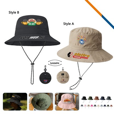 PeakBrim Foldable Hiking Bucket Hat With String