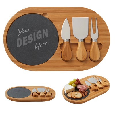 Bamboo Cheese Board Set
