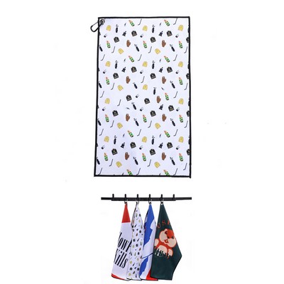 Sublimated Microfiber Golf Towel with Grommet & Carabiner