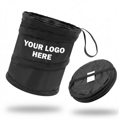 Collapsible Oxford Cloth Car Trash Bin with Hanging Strap