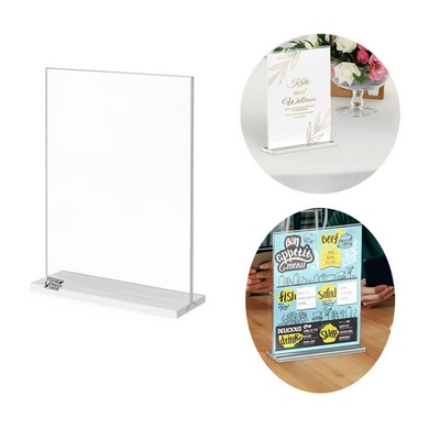 Acrylic Sign Holder Clear Display Table Vertical Plastic