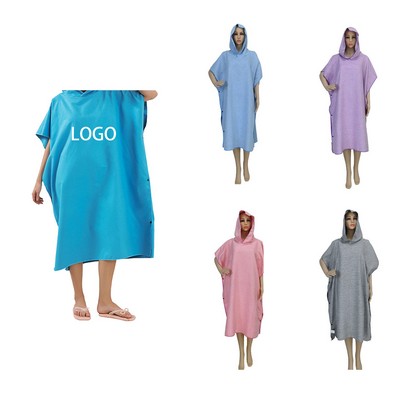 Youth Hooded Poncho Bathrobe for Beach and Pool