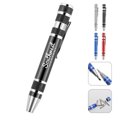 8-in-1 Aluminum Pen Shaped Screwdriver Set