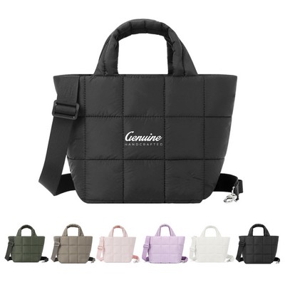 Puffer Tote Bag with Adjustable Strap