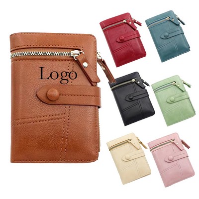 Leather Zipper Coin Purse