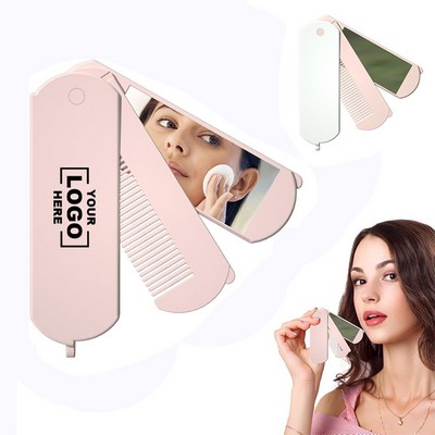 Folding Hair Brush With Mirror