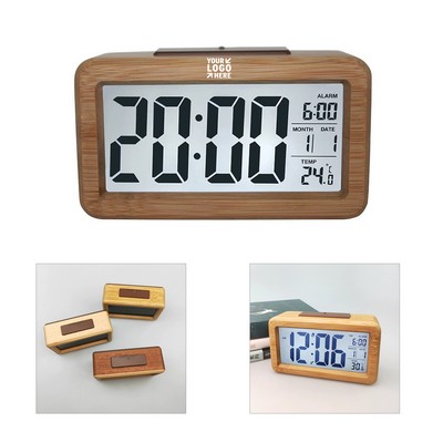 Multifunctional Beech Electronic Clock