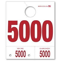 5000-5999 White Service Dispatch Number Tag