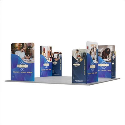 20' Magnetic Modular Fabric Displays 4 L Shape Sections (Double Sided)