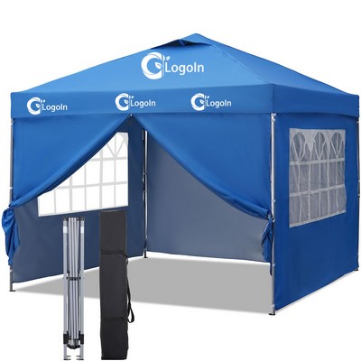 10x10' Pop Up Canopy Tent with Sidewalls Beach Tent Easy Set up Gazebo