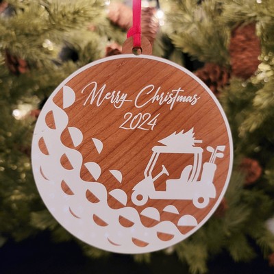 Hardwood Golf Ball Ornament