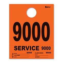 9000-9999 Heavy Brite™ Orange Premium Service Dispatch Number Tag