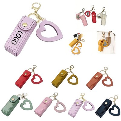 PU Portable Keychain mini Pendant Lipstick Storage Bag