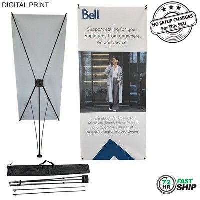72Hr Fast Ship - Tripod Banner with Graphics, (32"x72"), and Bag. NO SETUP CHARGE