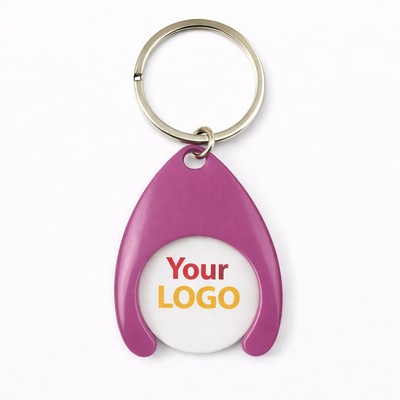 Customizable Plastic Token Holder Keychain With Logo