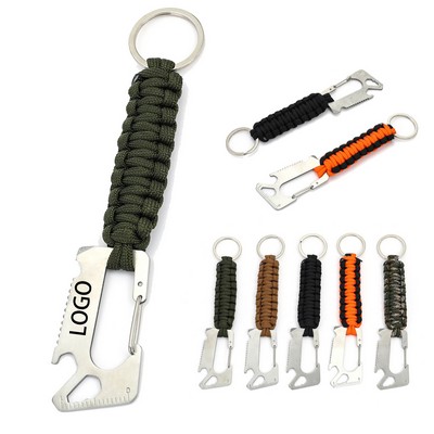 Bottle Opener Emergency Rope Keychain
