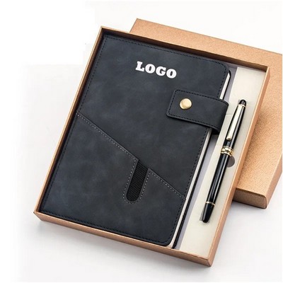 A5 Leather Notebook Pen Gift Set
