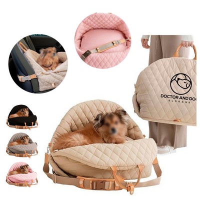 3-in-1 Portable Pet Carrier & Bed with Safety Leash