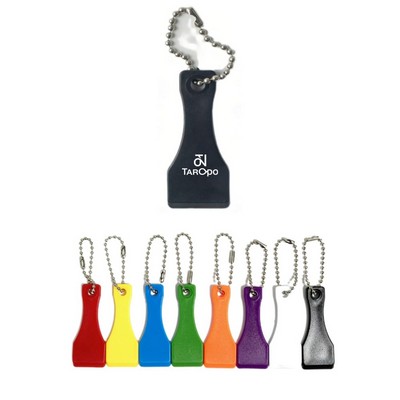 Spatula Shaped Plastic Lottery Scratcher W/ Metal Chain
