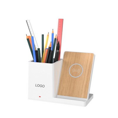 3-in-1 Multi-Functional Wireless Fast Charger Desktop Phone Stand & Pencil Cup Organizer