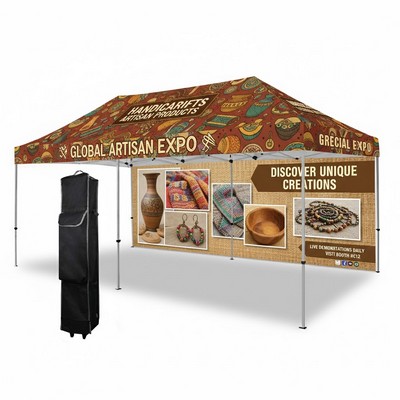 10x20 Premium Hex Aluminum Tent with Full Color Back Wall
