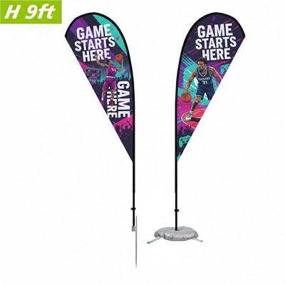 9' Wind-Resistant Teardrop Flag Kit