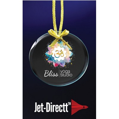 Jade Circle Ornament w/Jet Directt Imprint