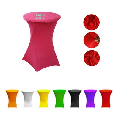 Vivid Print Elastic Curved Round Tablecloth