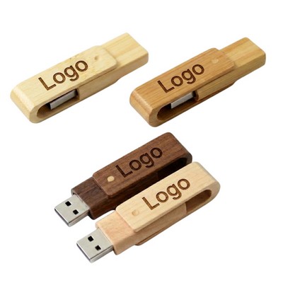 4GB Eco-Friendly Wooden Swivel USB Drive