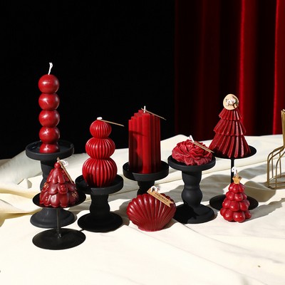 French Vintage Burgundy Scented Candle Romantic Soy Wax Wedding Candle Elegant Wine Red Aesthetic