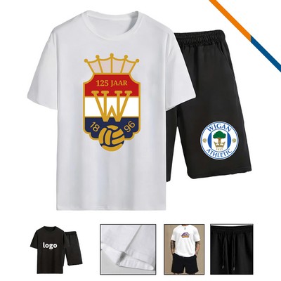 FameFit Men's Full Color T-Shirt And Shorts Set