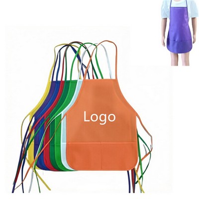 Colorful Disposable Kids' Non-Woven Aprons with Pocket