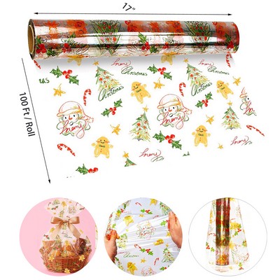 Whimsical Christmas Cellophane Wrap Roll