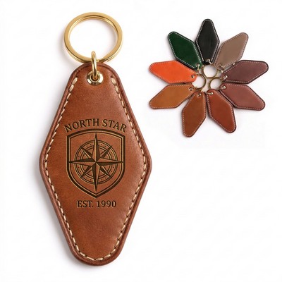 Diamond Leather Key Tag