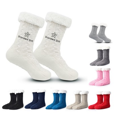 Unisex Winter Thick Non-skid Fuzzy Warm Soft Slipper Socks
