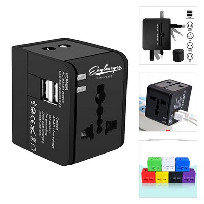 2 USB Universal Travel Plug Adapter