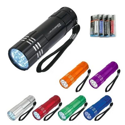 Aluminum 9 LED Flashlight
