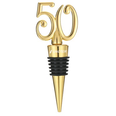 50th Metal Birthday Wine Beverage Bottle Stoppers