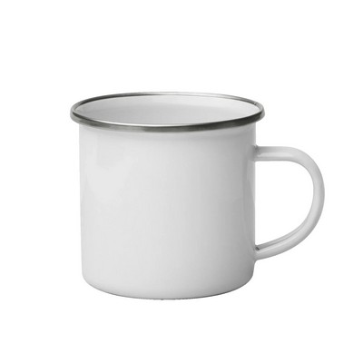 18 oz Fine SS Enamel Cup - Silver Rim - Orca