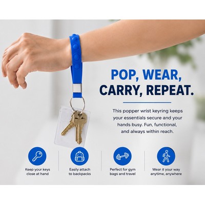 Push Pop Fidget Wrist Strap Keychain