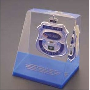 Acrylic Embedment Wedge Award w/ Colored Bottom