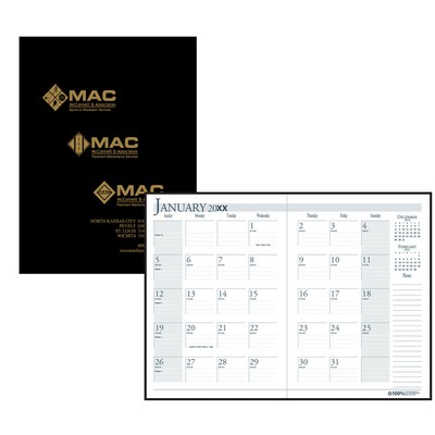 Monthly Planner w/1-Piece Leatherette Cover (8 1/2"x11")