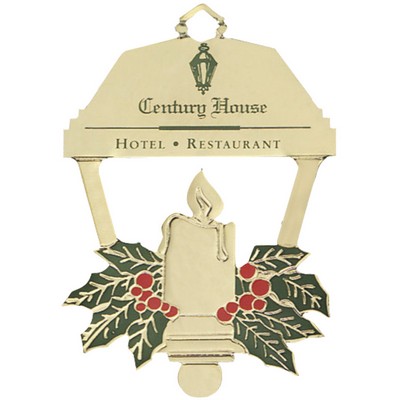 Lantern & Candle Festive Holiday Ornament w/Color Trim