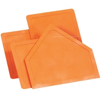 Orange Rubber Throw Down Home Plate & 3 Base Set