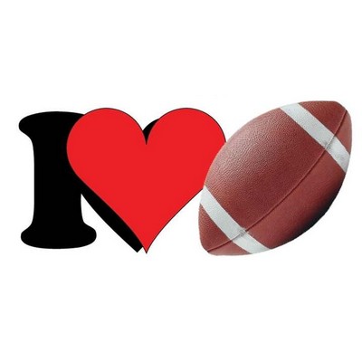 I Love Football Promotional Magnet w/ Strip Magnet (3 Square Inch)