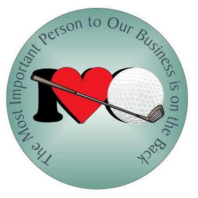 I Love Golf Metal Round Photo Magnet (2 1/2")