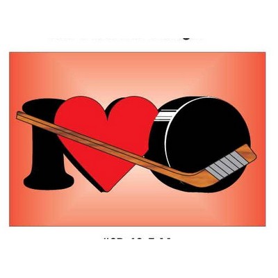I Love Hockey Metal Rectangle Photo Magnet (2"x3")