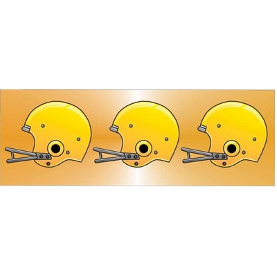 Football Helmet Panoramic Badge w/ Bar Pin (1.625"x4.625")